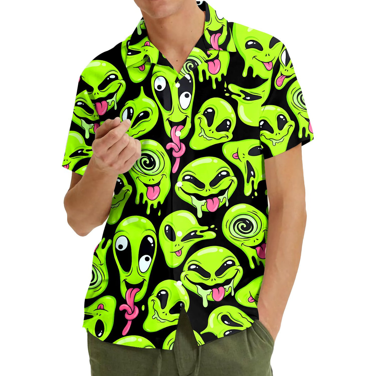 Third lifestyle view showing the fun alien design
