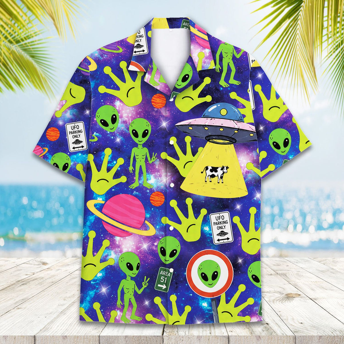 Fourth lifestyle view showing the matching family hawaiian shirts
