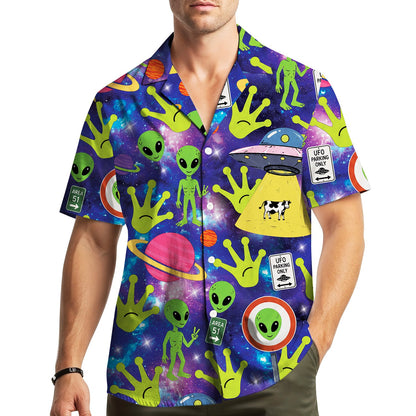 Fifth lifestyle view of the aliens hawaiian shirt