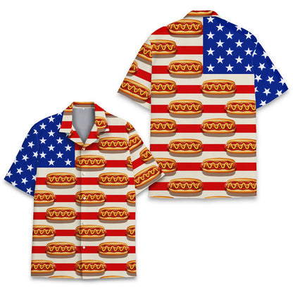 Close up front view of the American hawaiian shirt