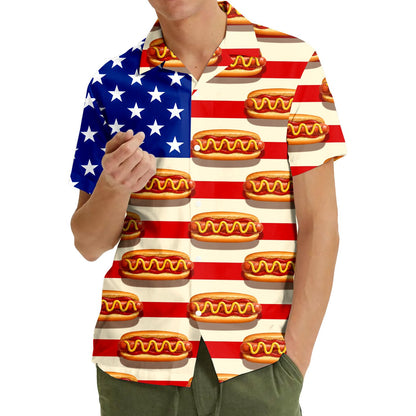 Another lifestyle view of the American hawaiian shirt