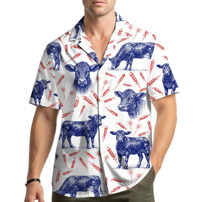 Family wearing matching hawaiian shirts lifestyle view outdoors
