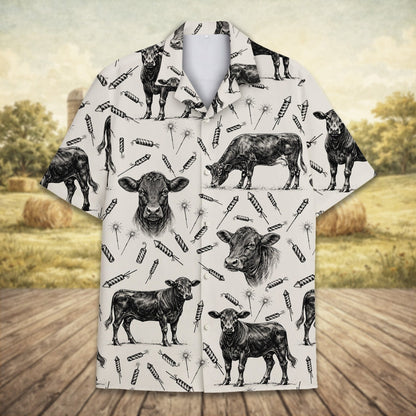 Front flat lay of the matching family Hawaiian shirt