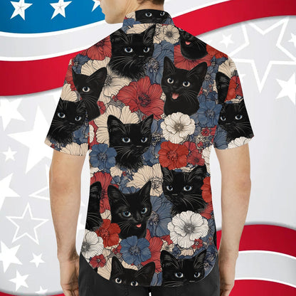 Full back view of the animal floral matching family hawaiian shirt