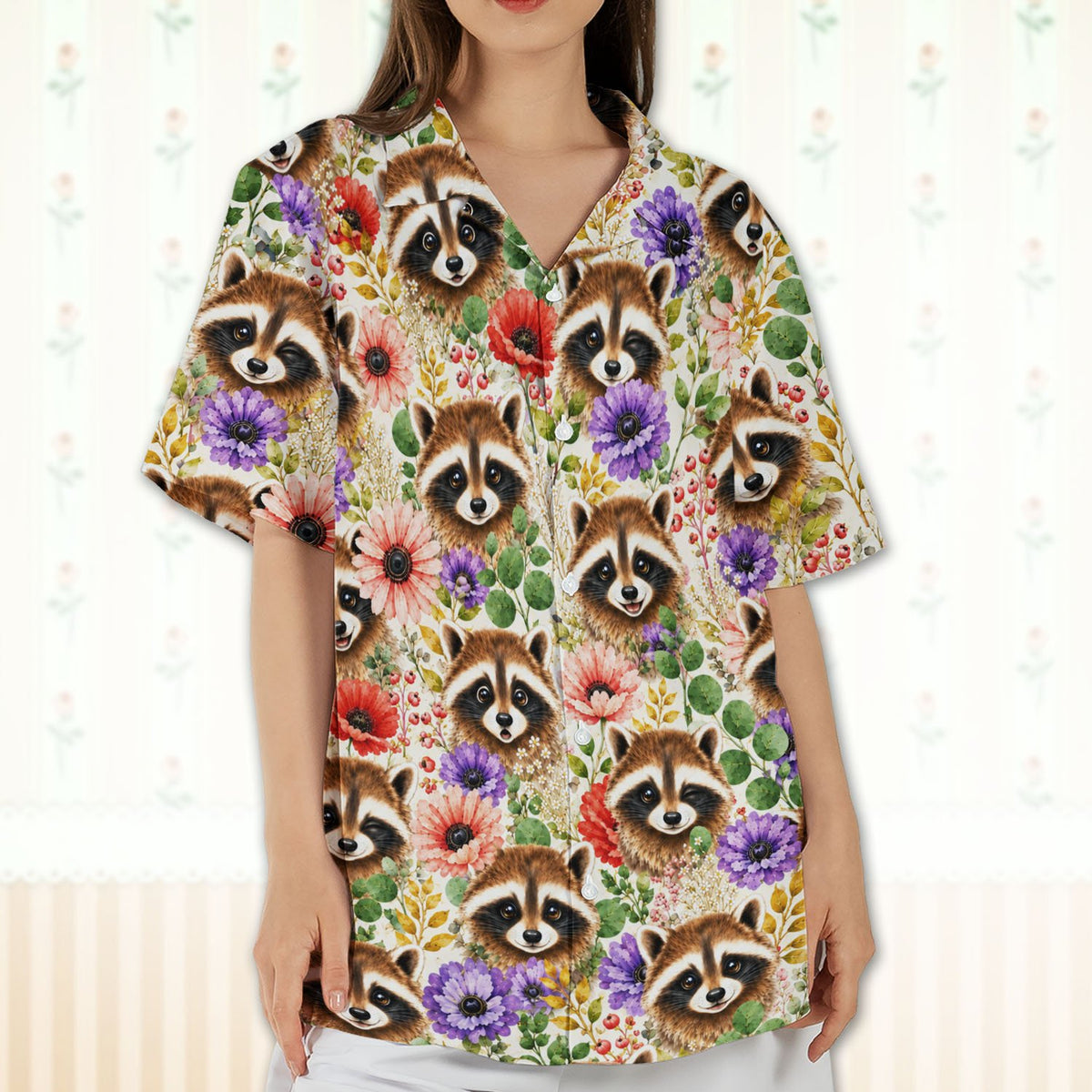 Back lifestyle view of matching family hawaiian shirts