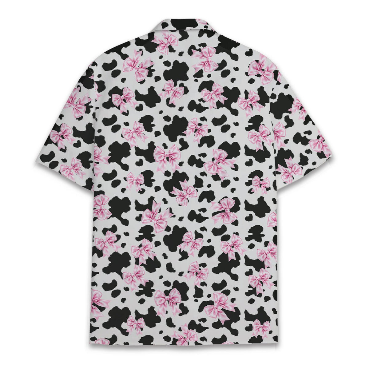 Alternate back view of the animal print hawaiian shirt