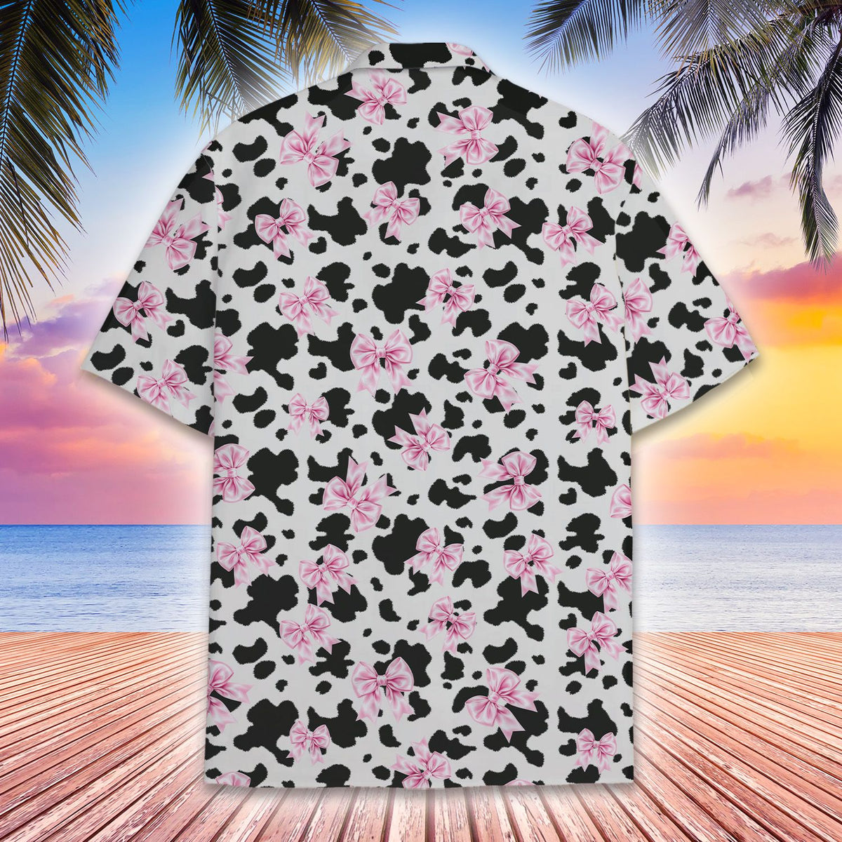 Back view of the white animal hawaiian shirt