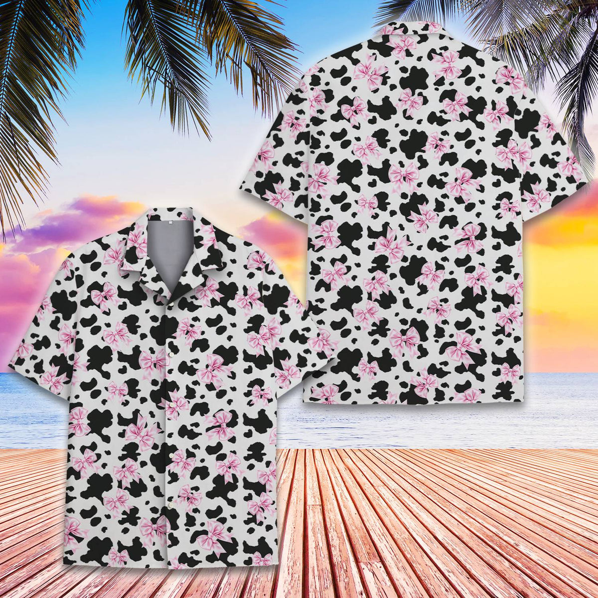 Detailed front view of the hawaiian shirt