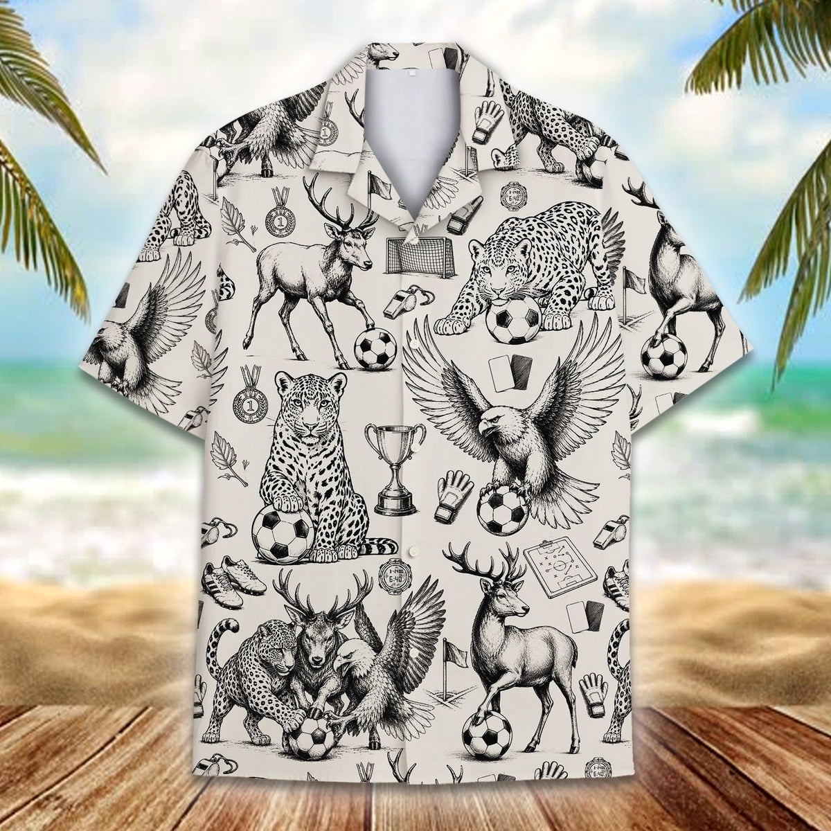 Detail front shot of the family matching hawaiian shirts design