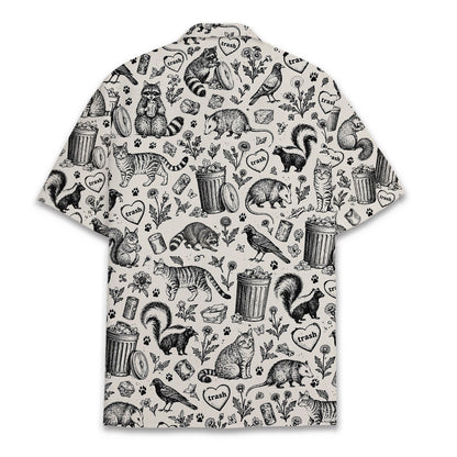 Back view of the vintage urban animals hawaiian shirt