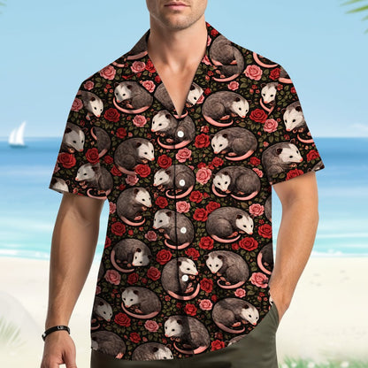 Another lifestyle view showing the matching family hawaiian shirt style