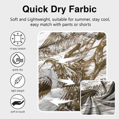 Second detailed view of the polyester hawaiian shirt fabric