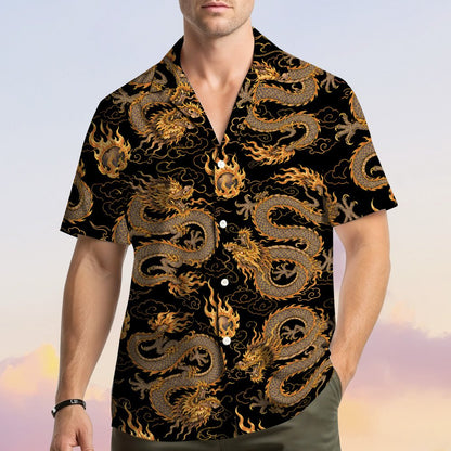 Lifestyle image showing people wearing matching family hawaiian shirts