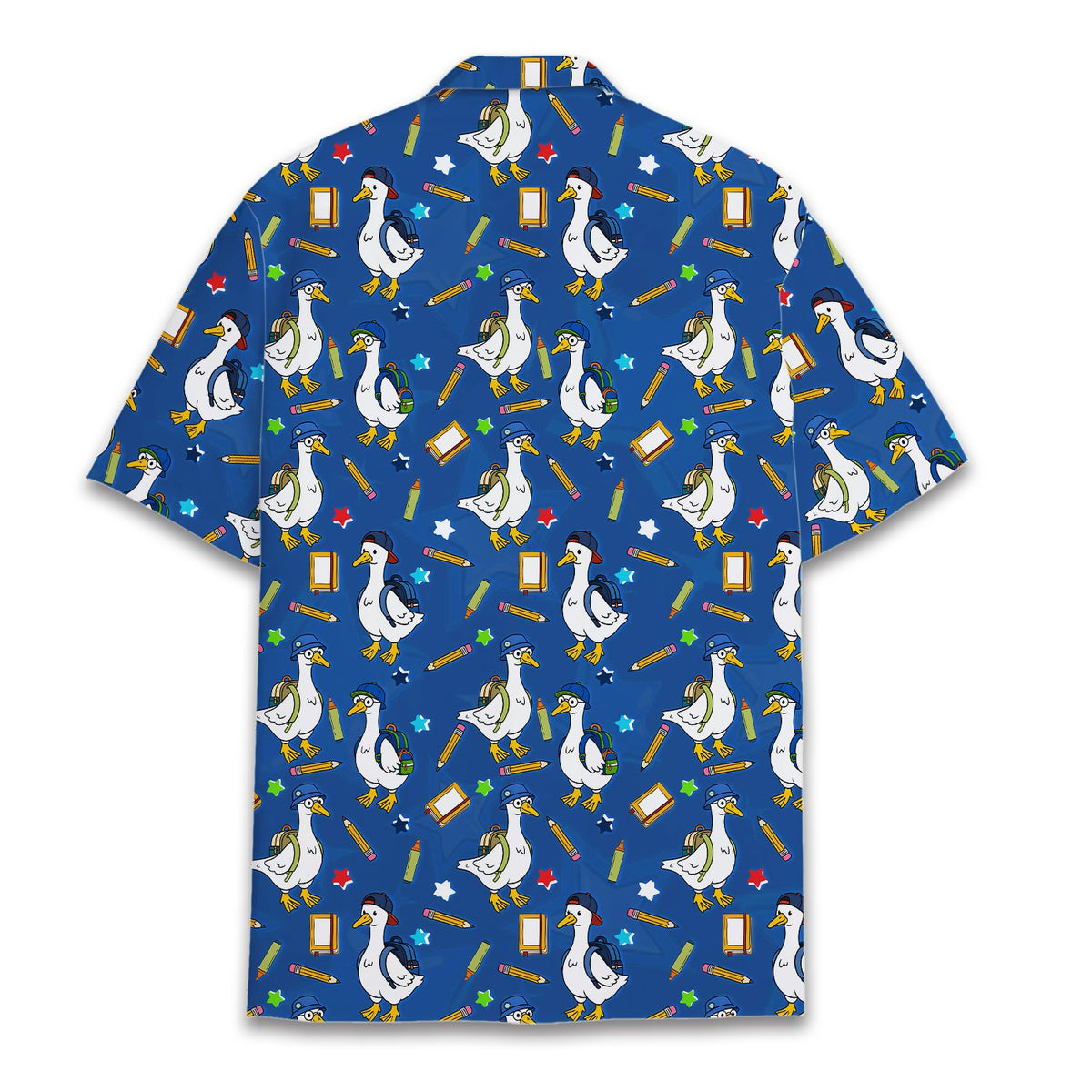 Second lifestyle view of the matching family hawaiian shirts outdoors