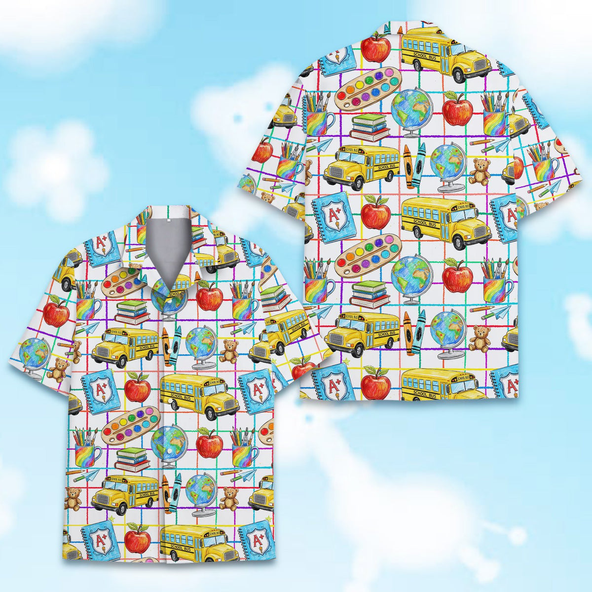 Front layout of the matching family back to school shirt