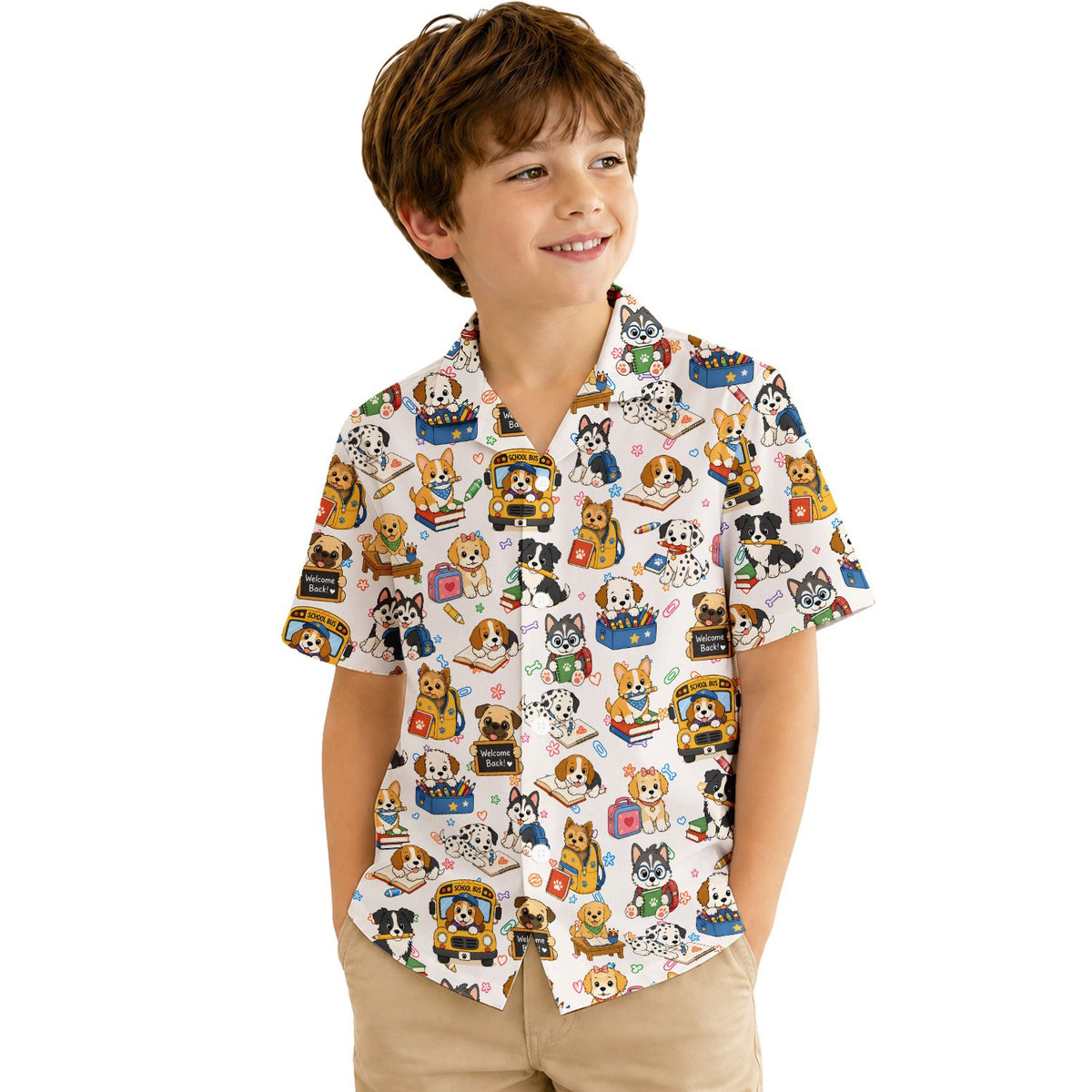 Casual lifestyle view of the dog back to school shirt