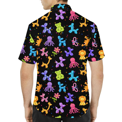 Back view of the balloon animals hawaiian shirt