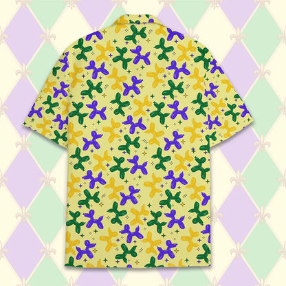 Yellow balloon hawaiian shirt, back view variation 3