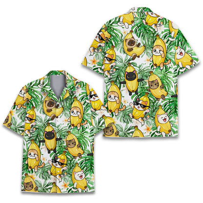 Tropical family matching hawaiian shirts, alternate front view