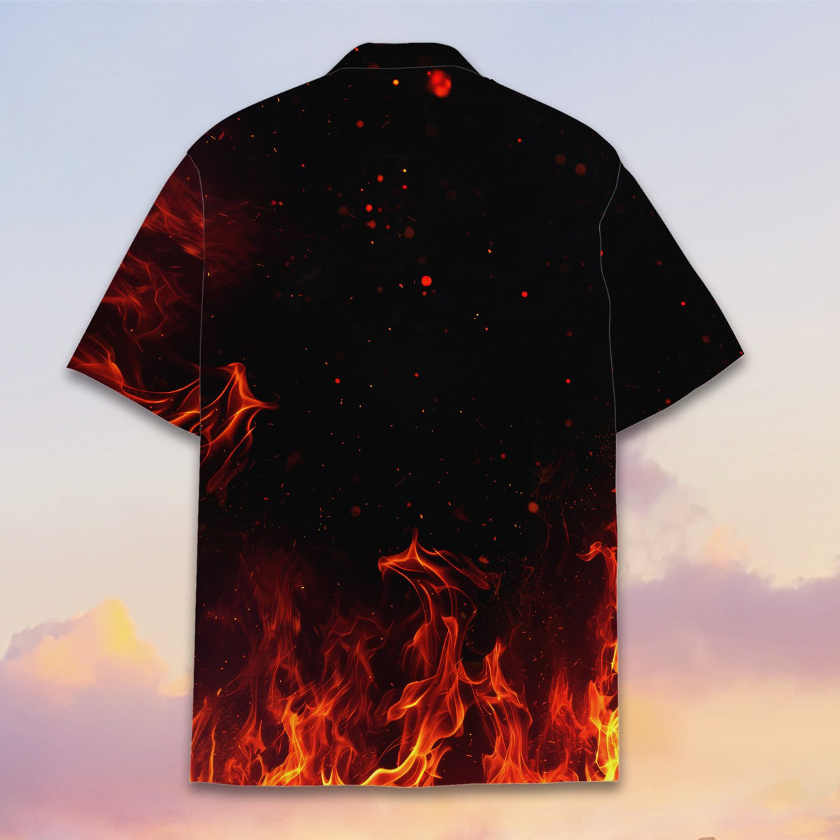 Alternative back view of the family hawaiian shirt.