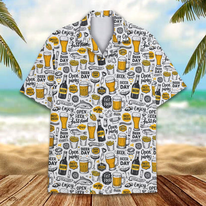 Detailed front view of the matching family hawaiian shirt design