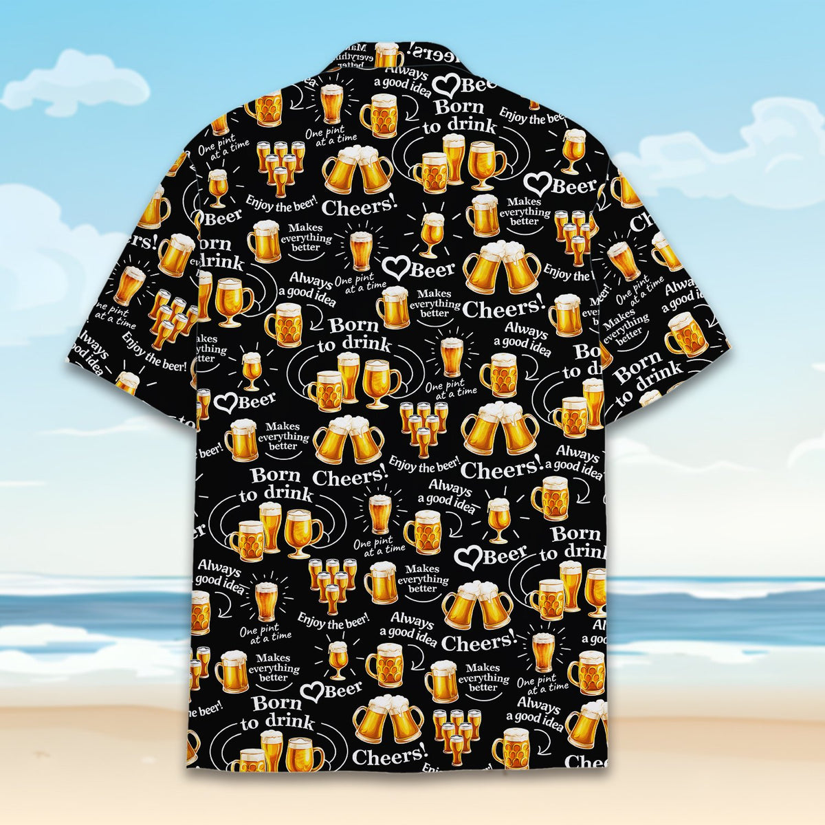 Additional back view of the hawaiian shirt