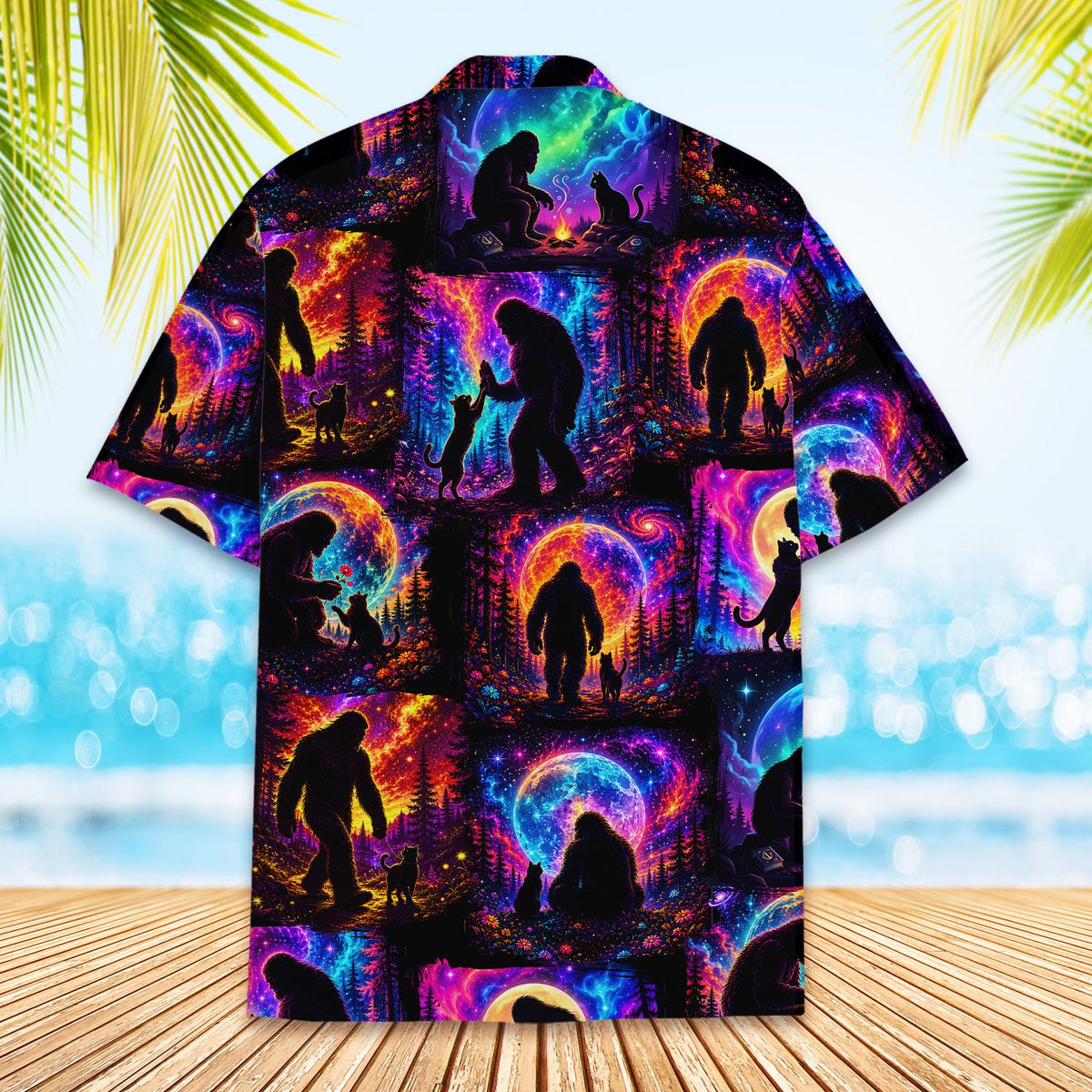 Alternative back flat lay view of the family hawaiian shirt