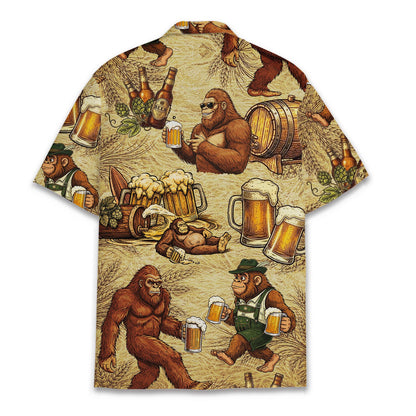 Back view of the bigfoot beer hawaiian shirt