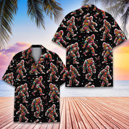 Third lifestyle view highlighting the vibrant botanical bigfoot design