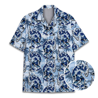 Matching family hawaiian shirts in bigfoot camo design