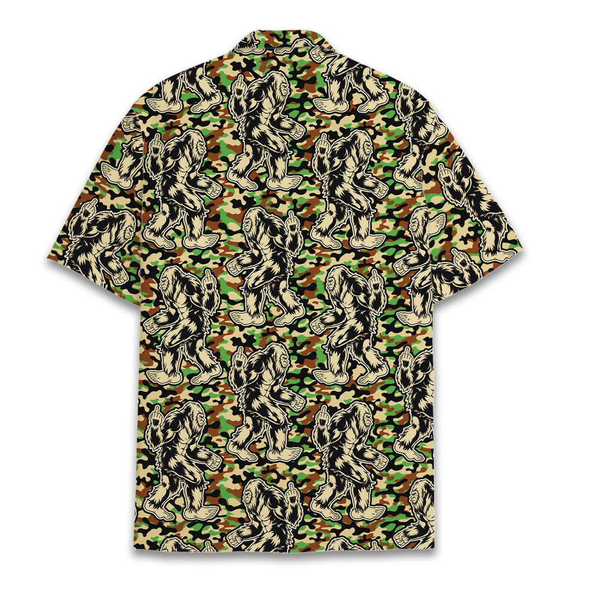 Bigfoot hawaiian shirt back detail