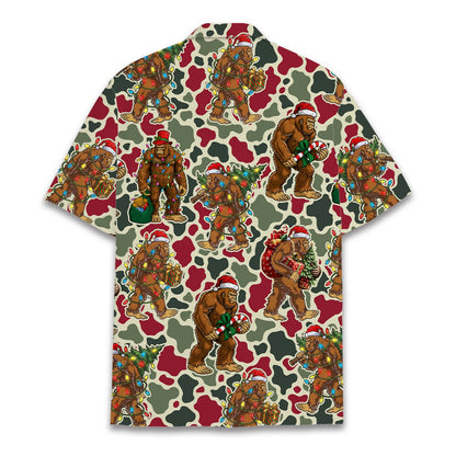Another back view of the Bigfoot camo hawaiian shirt