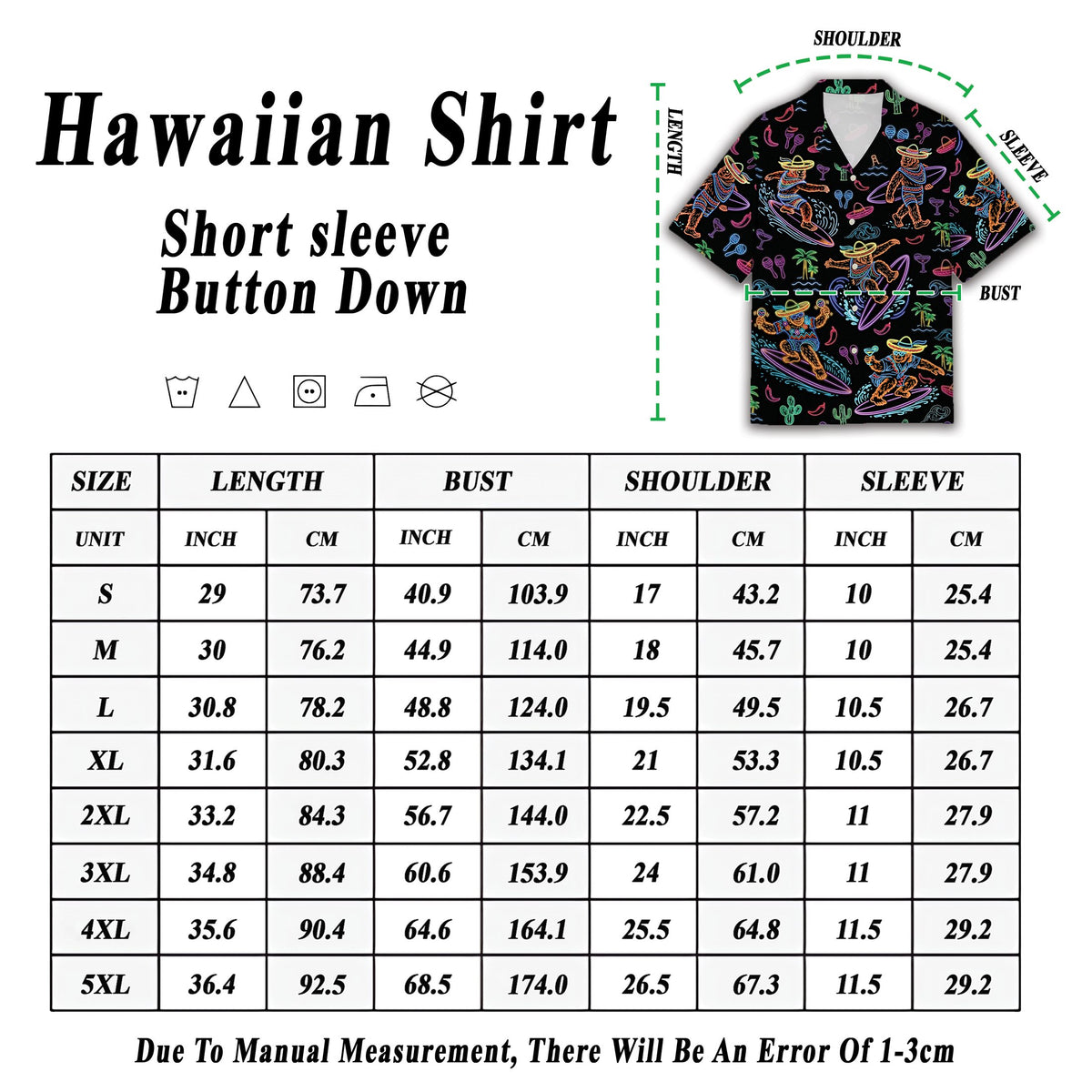 Alternative view of the Bigfoot neon print Hawaiian shirt