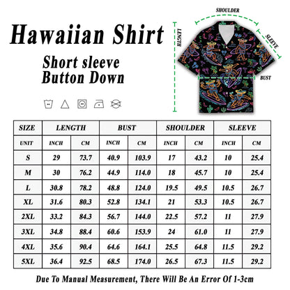 Alternative view of the Bigfoot neon print Hawaiian shirt