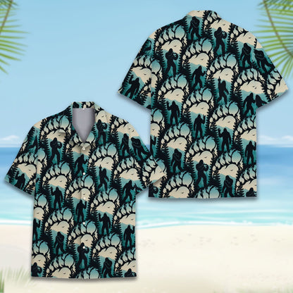 Front perspective of the bigfoot pattern family matching shirt