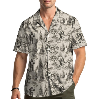 Family matching bigfoot hawaiian shirt lifestyle view