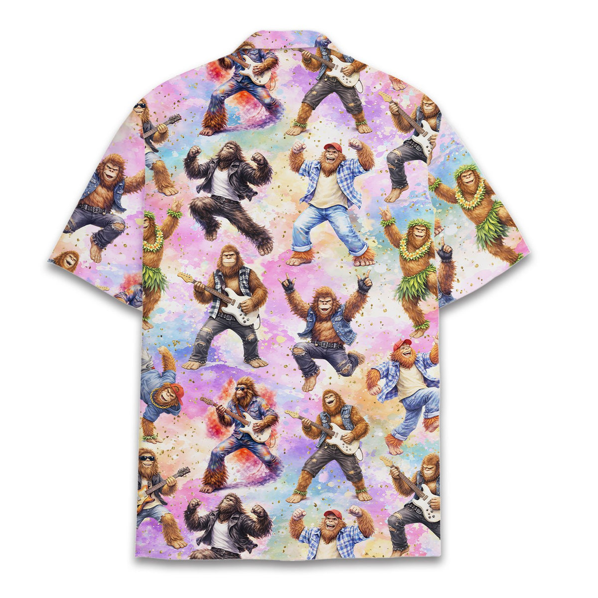 Back view of the matching family hawaiian shirts design
