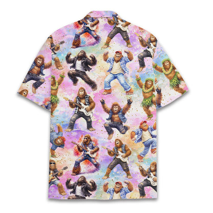 Back view of the matching family hawaiian shirts design