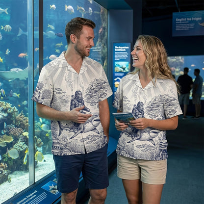 Fourth lifestyle view featuring the bigfoot hawaiian shirt