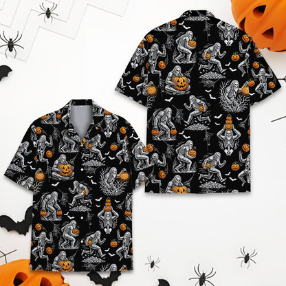 Detailed front view of the matching family hawaiian shirt