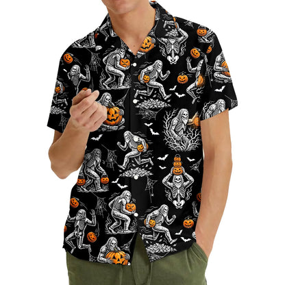 Third lifestyle view of the family in matching hawaiian shirts