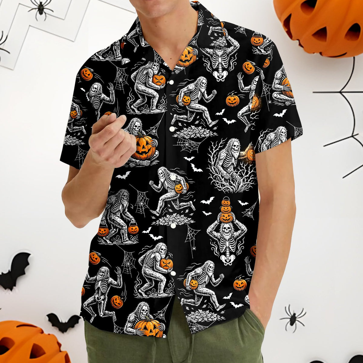 Fourth lifestyle view showing the fun halloween design