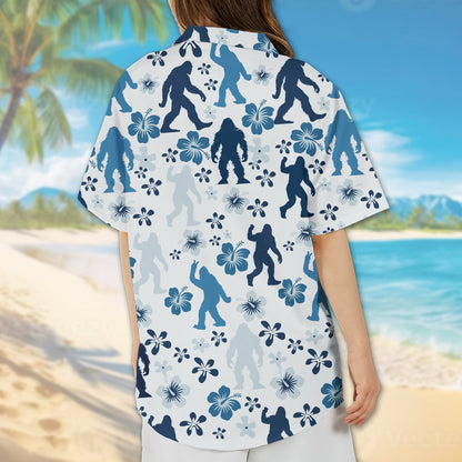 Back view of the tropical bigfoot hawaiian shirt