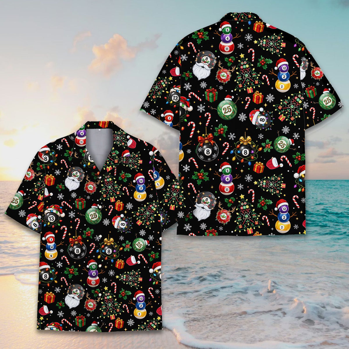 Front detail view of the matching family hawaiian shirt