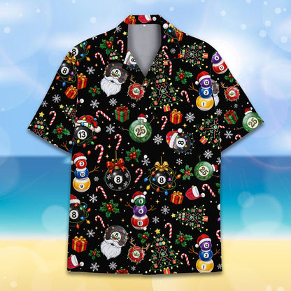 Another front view highlighting the snowmen made of billiard balls