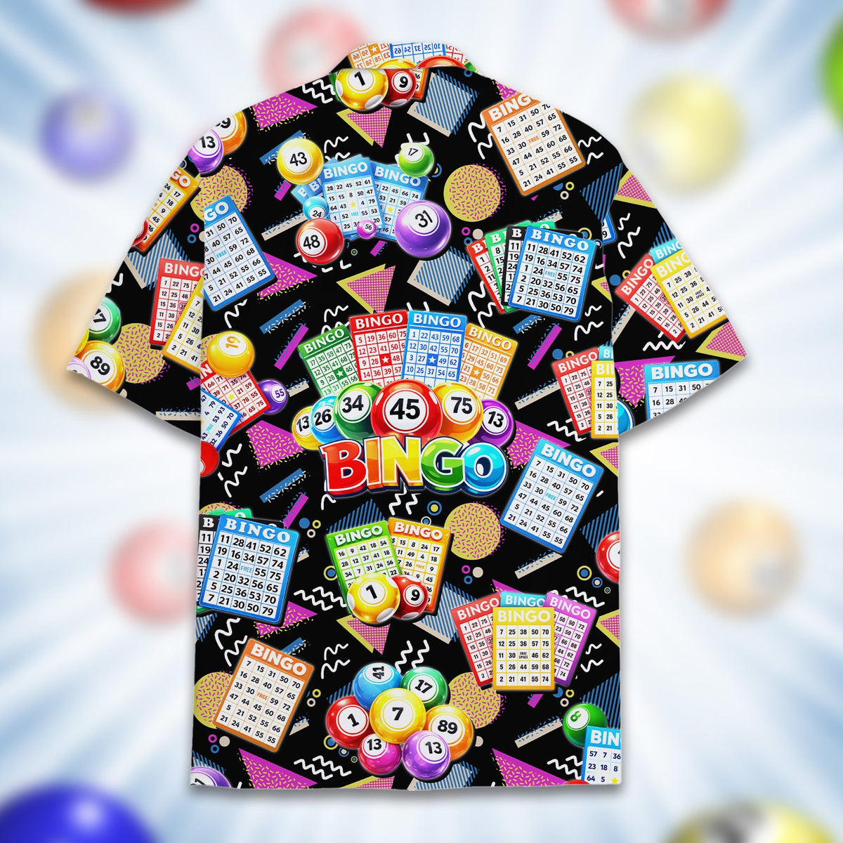 Second back view of the abstract bingo shirt
