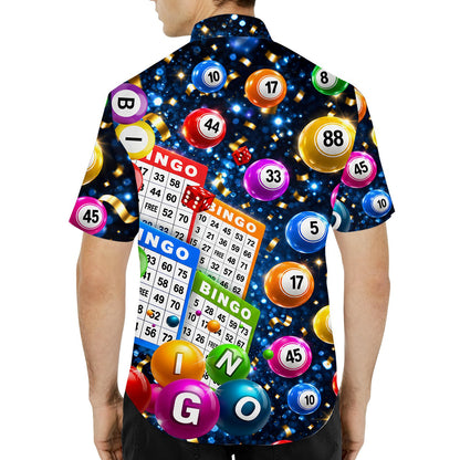 Another back view of the bingo-themed matching family shirt