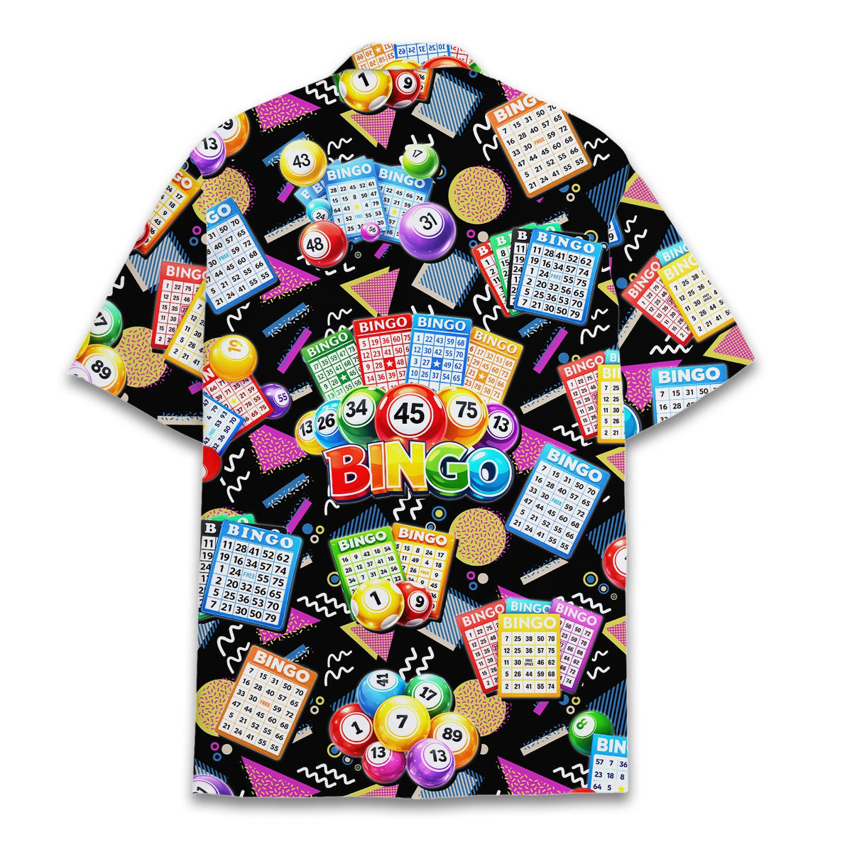 Back view of the bingo hawaiian shirt