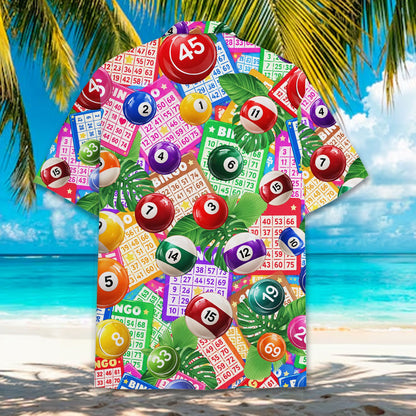 Back view of the bingo hawaiian shirt