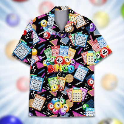 Close up front view of the retro matching family hawaiian shirt